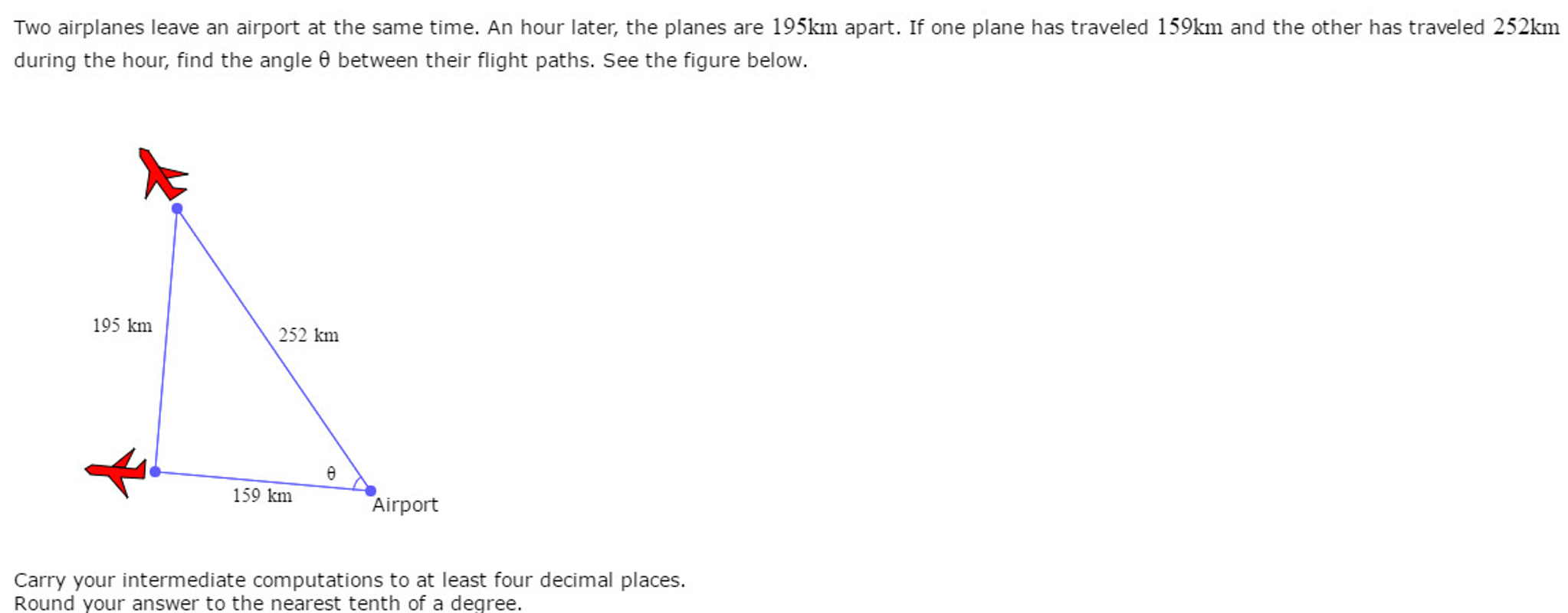 Solved Two airplanes leave an airport at the same time. An