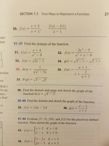 Solved SECTION 1.1 Four Ways to Represent a Function f(x) | Chegg.com