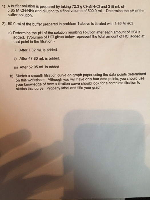 Solved A buffer solution is prepared by taking 72.3 g | Chegg.com