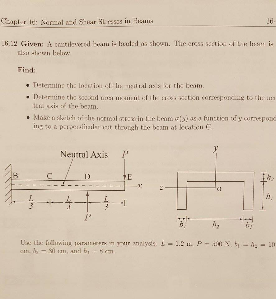 Solved Chapter 16: Normal and Shear Stresses in Beams 16- | Chegg.com