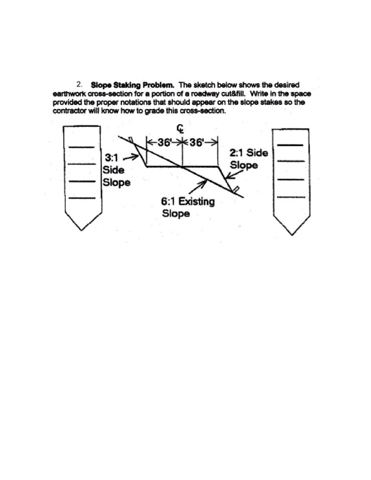 The sketch below shows the desired earthwork | Chegg.com