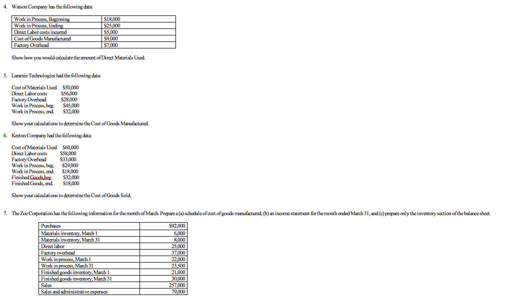 Solved 1· The Zoe Corporation has the following information