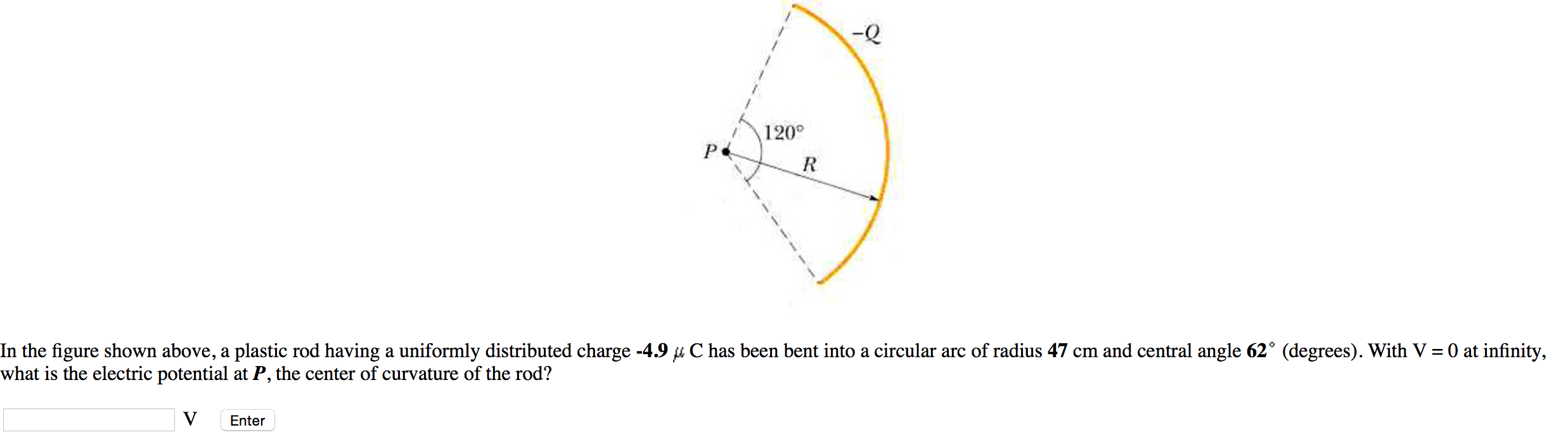 Solved In the figure shown above, a plastic rod having a