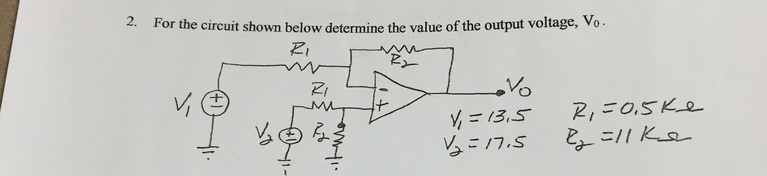 Solved 2. For the circuit shown below determine the value of | Chegg.com