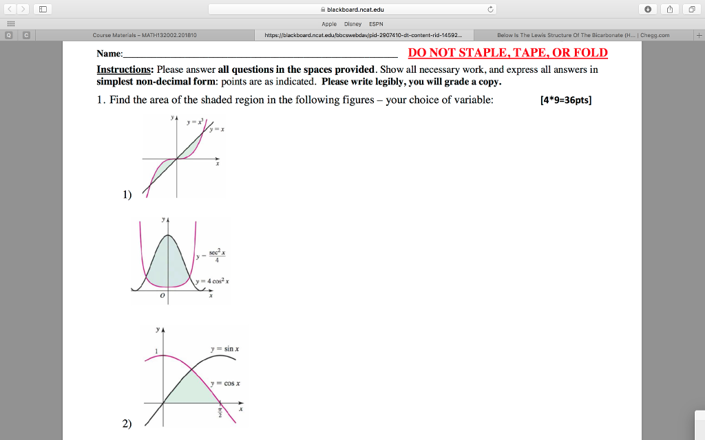 Solved ID blackboard.ncat.edu Apple Dieney ESPN Course