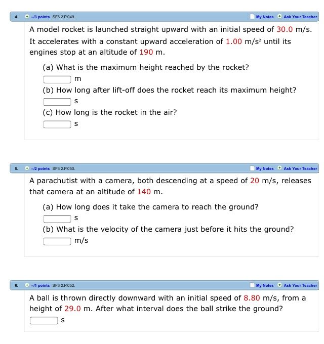 Solved A Model Rocket Is Launched Straight Upward With An...