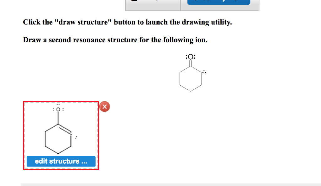 draw a second resonance structure for the following ion