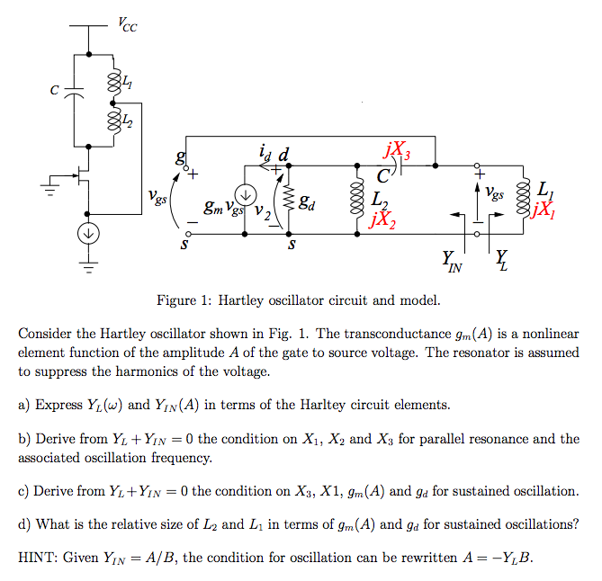 Consider the Hartley oscillator shown in Fig. 1. The