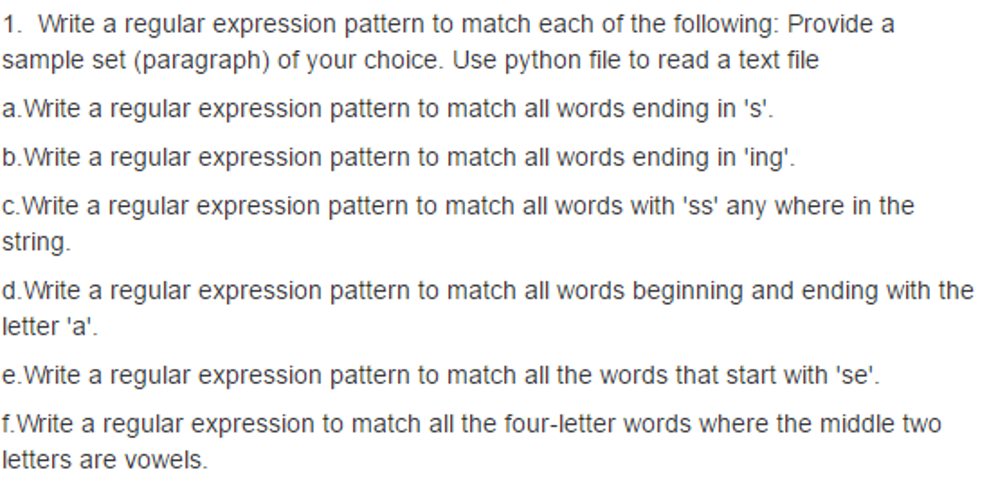 solved-write-a-regular-expression-pattern-to-match-each-of-chegg