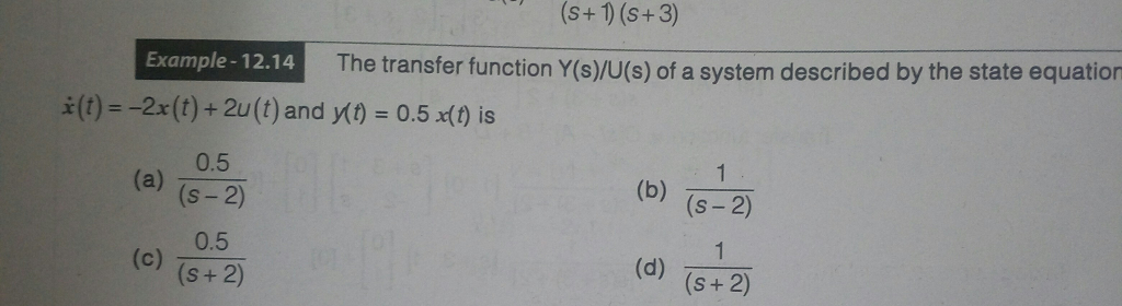 Solved The transfer function Y(s)/U(s) of a system described | Chegg.com