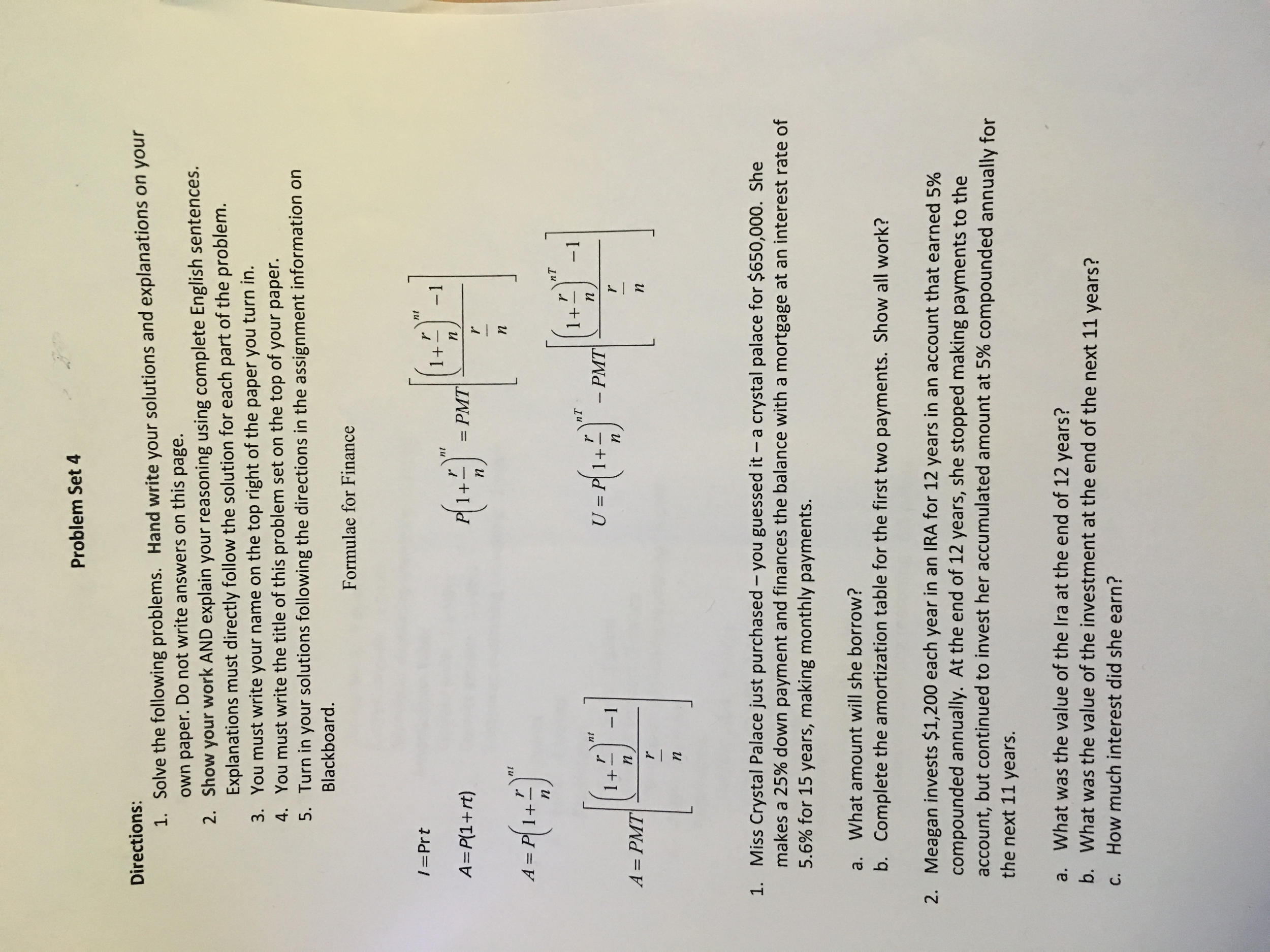 Solved Solve the following problems. Hand write your | Chegg.com