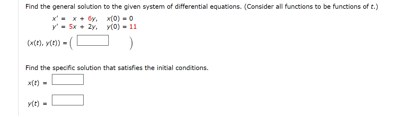 finding a particular solution differential equation systems