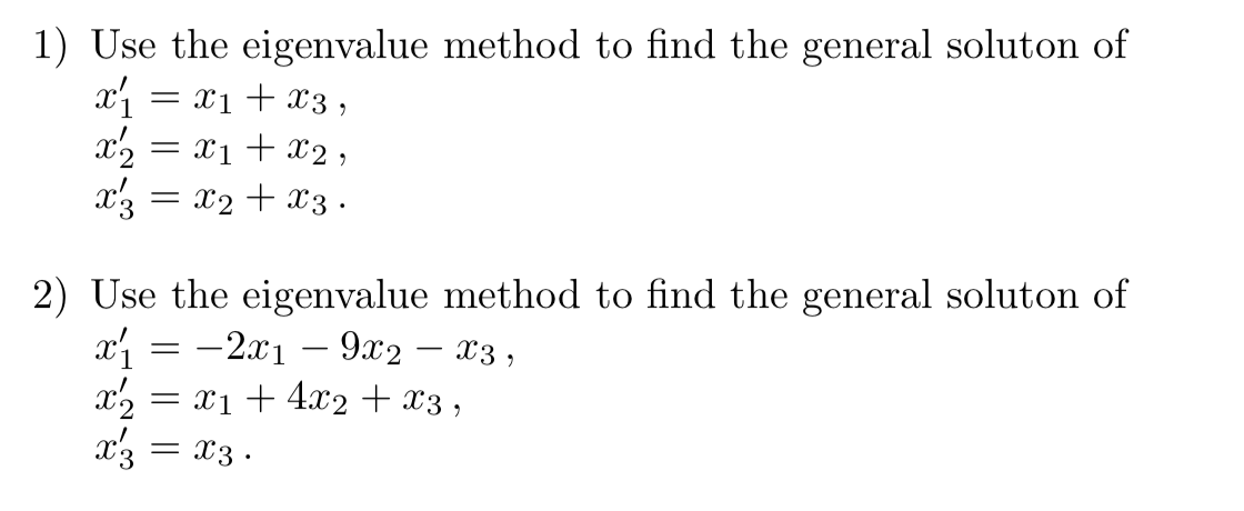 eigenvalue assignment method