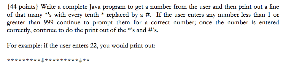 Solved {44 points) Write a complete Java program to get a | Chegg.com