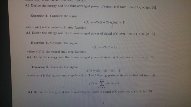 Solved Exercise 1. Consider the discrete-time signal A) | Chegg.com