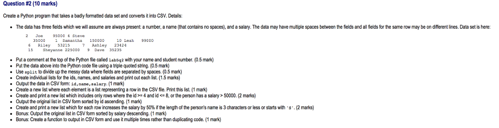 Question #2 (10 marks) Create a Python program that | Chegg.com