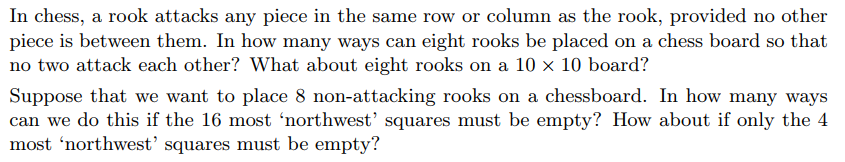 Solved In chess, a rook attacks any piece in the same row or | Chegg.com