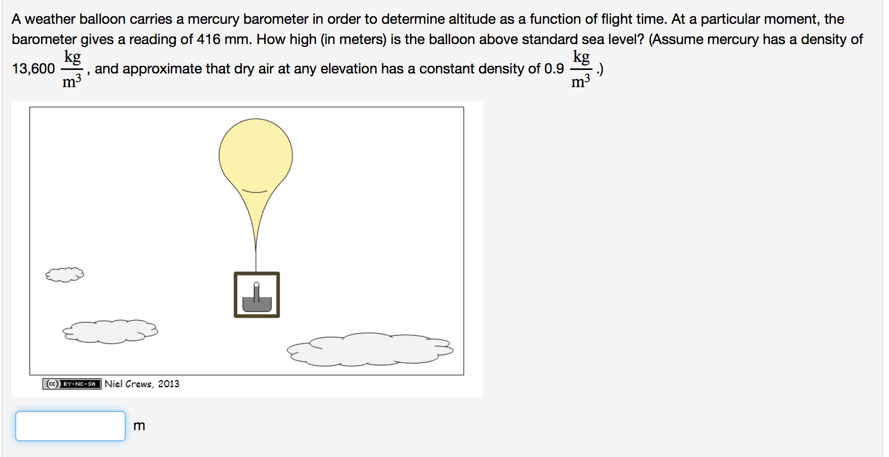 Solved A weather balloon carries a mercury barometer in