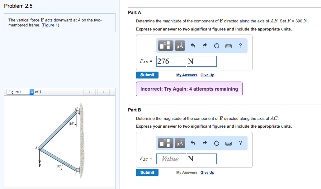 Solved The vertical force F acts downward at A on the | Chegg.com