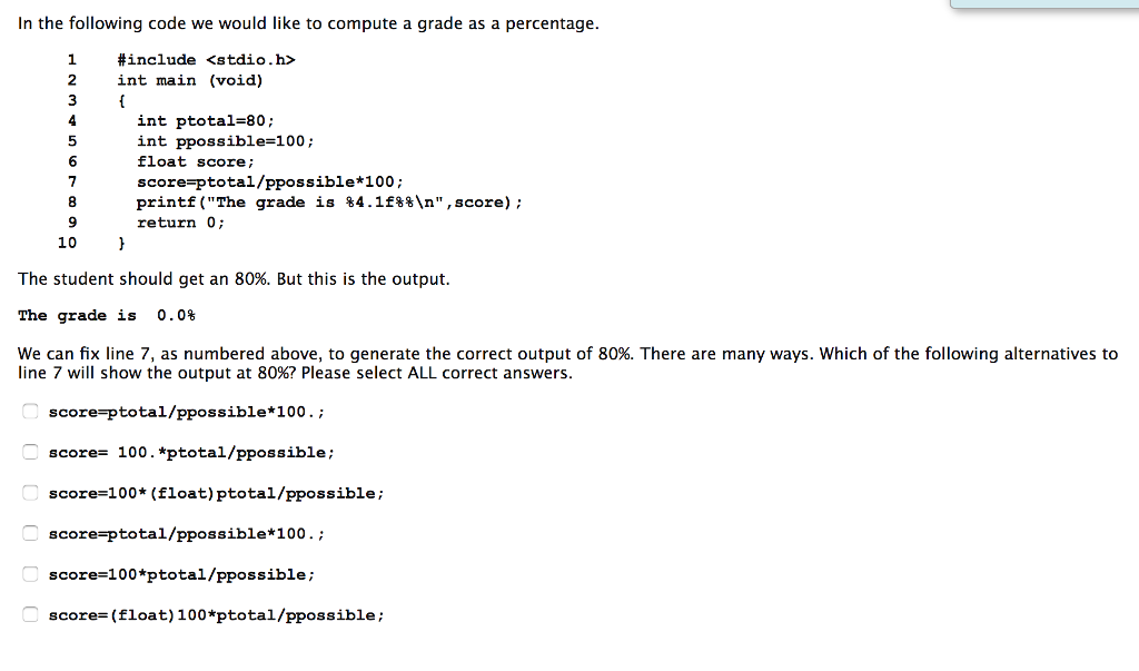 Solved In the following code we would like to compute a | Chegg.com