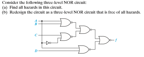 Solved Consider the following three-level NOR circuit:(a) | Chegg.com