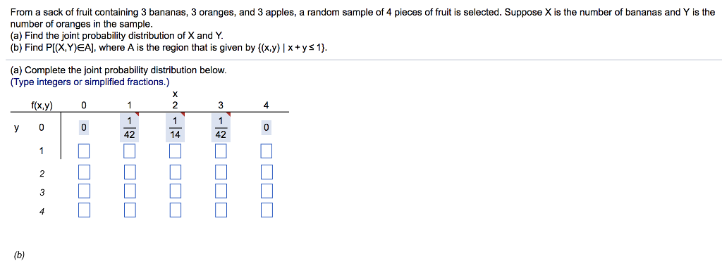 Solved From a sack of fruit containing 3 bananas, 3 oranges, | Chegg.com