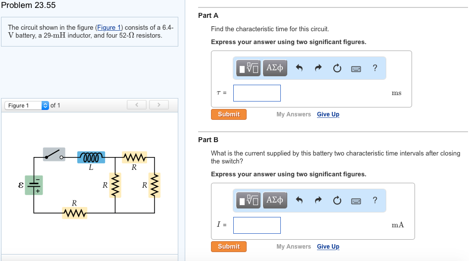 Solved Problem 23.55 Part A The circuit shown in the figure | Chegg.com