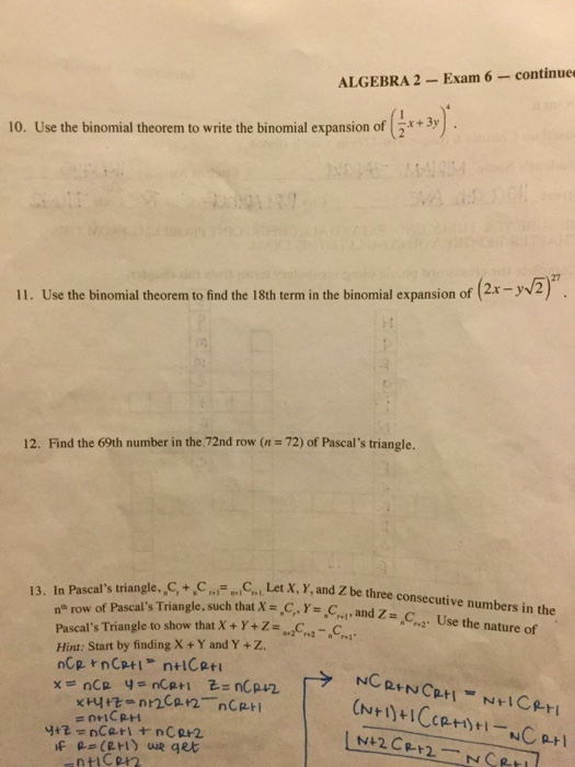 Solved Use the binomial theorem to write the binomial | Chegg.com