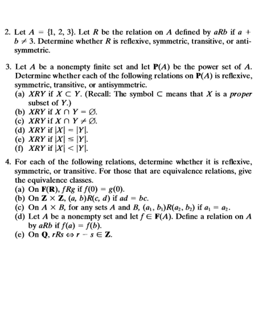 Solved Let A 1 2 3 Let R Be The Relation On A Defined 3994