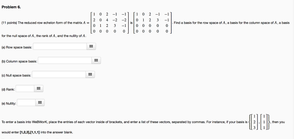 Solved The reduced row echelon form of the matrix A 1 2 0