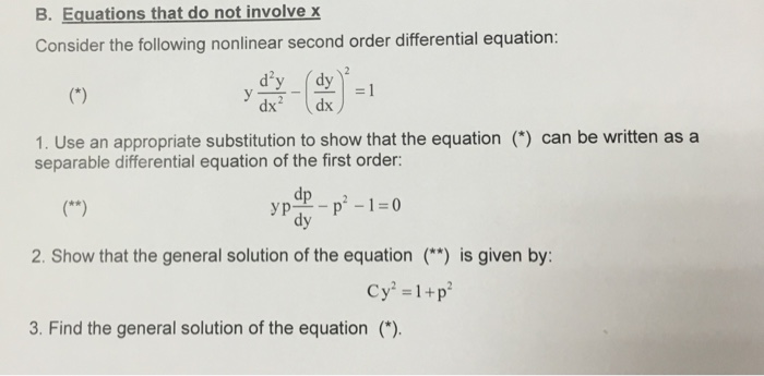 Solved Consider The Following Nonlinear Second Order | Chegg.com