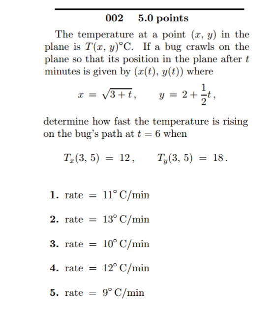 Solved The temperature at a point (x, y) in the plane is | Chegg.com
