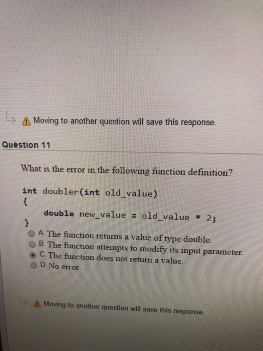 Solved What is the error in the following function | Chegg.com
