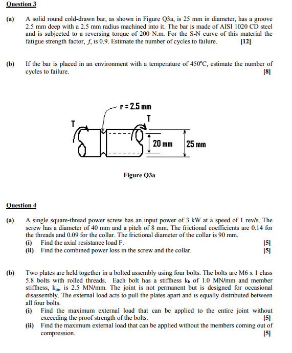 Solved (a) A solid round cold-drawn bar, as shown in Figure | Chegg.com