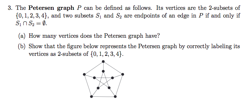 Solved The Petersen graph P can be defined as follows. Its | Chegg.com