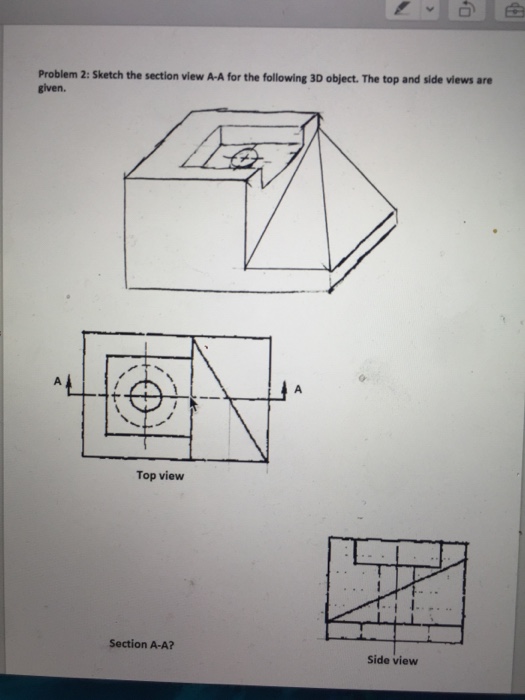 Solved Sketch the section view A-A for the following 30 | Chegg.com