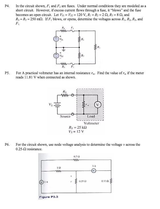 Solved In the circuit shown, F_1 and F_2 are fuses. Under | Chegg.com