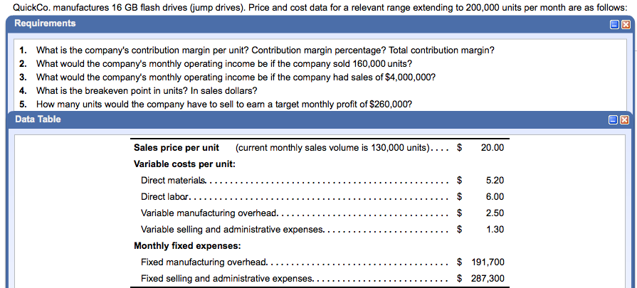 Solved QuickCo. manufactures 16 GB flash drives (jump | Chegg.com