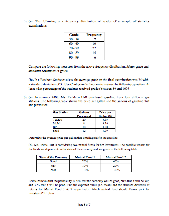 The following is a frequency distribution of grades | Chegg.com