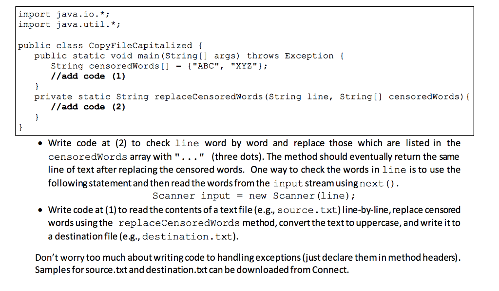 Solved import java io import java util. public class Copy | Chegg.com