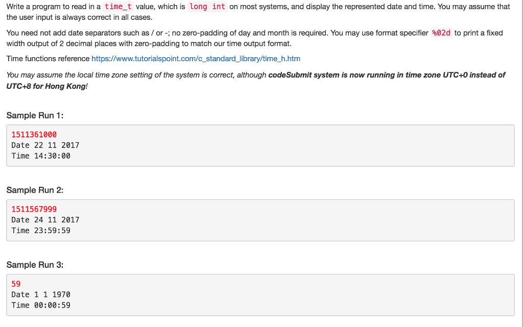 Solved Time Conversion Time library in C language provides a | Chegg.com