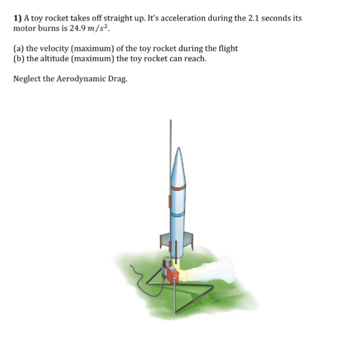 Solved A Toy Rocket Takes Off Straight Up. It's Acceleration | Chegg.com