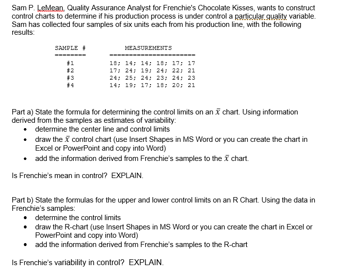 Solved Sam P LeMean Quality Assurance Analyst For Chegg