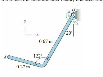 Solved The bent flat bar rotates about a fixed axis through | Chegg.com