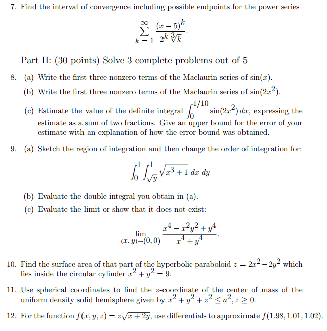 Solved Find the interval of convergence including possible | Chegg.com