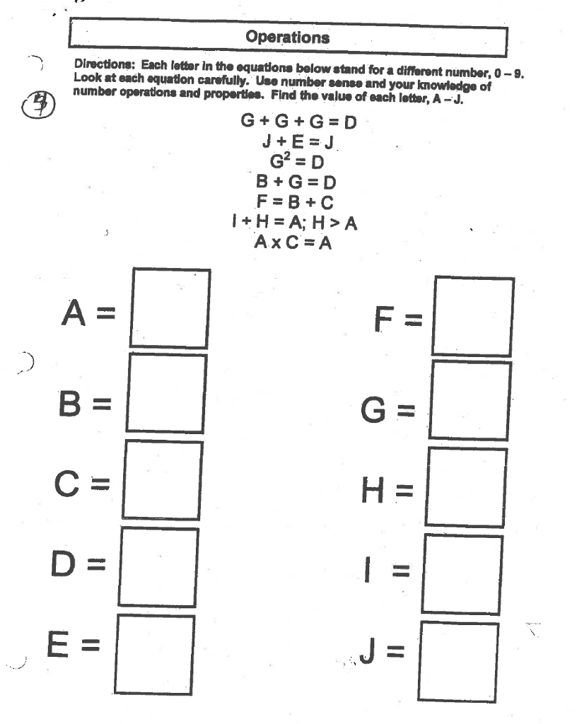 Solved Each letter in the equations below stand for a | Chegg.com