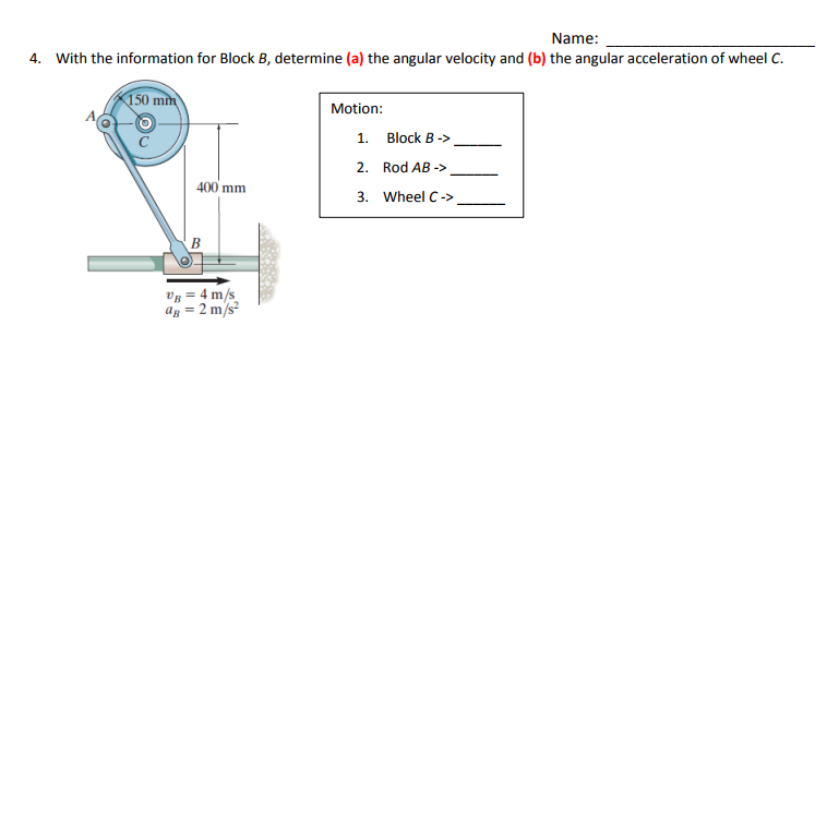 Solved With The Information For Block B, Determine (a) The | Chegg.com