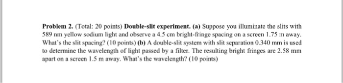 double slit experiment quizlet