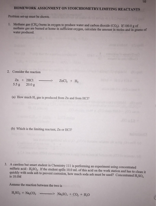 Solved Stoichiometry Limiting Reactants