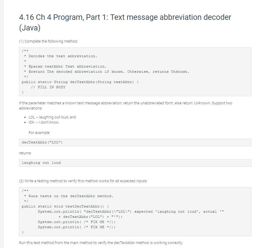 Text Message Abbreviation Decoder